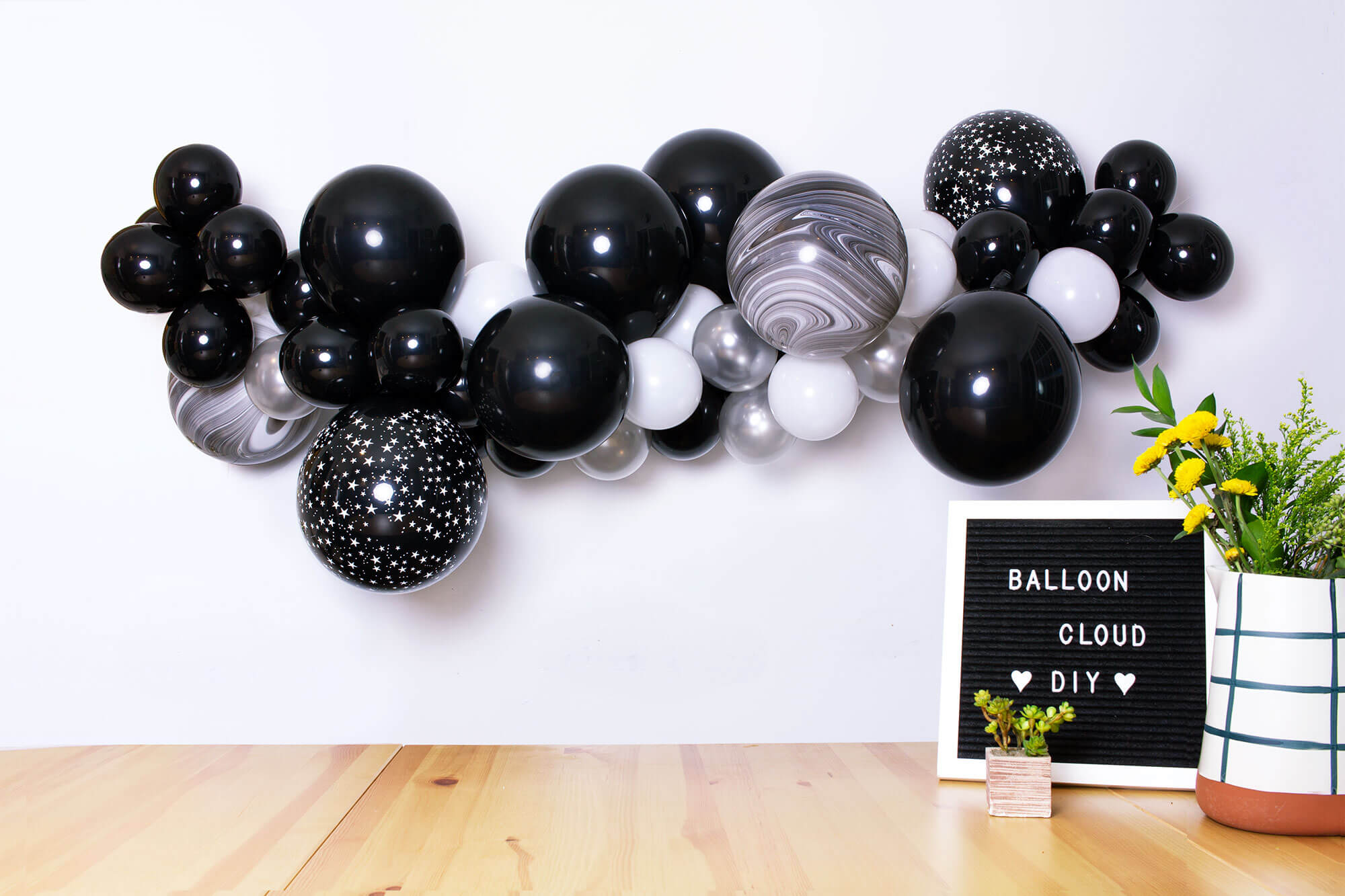 Dark Space Balloon Garland tutiroal   