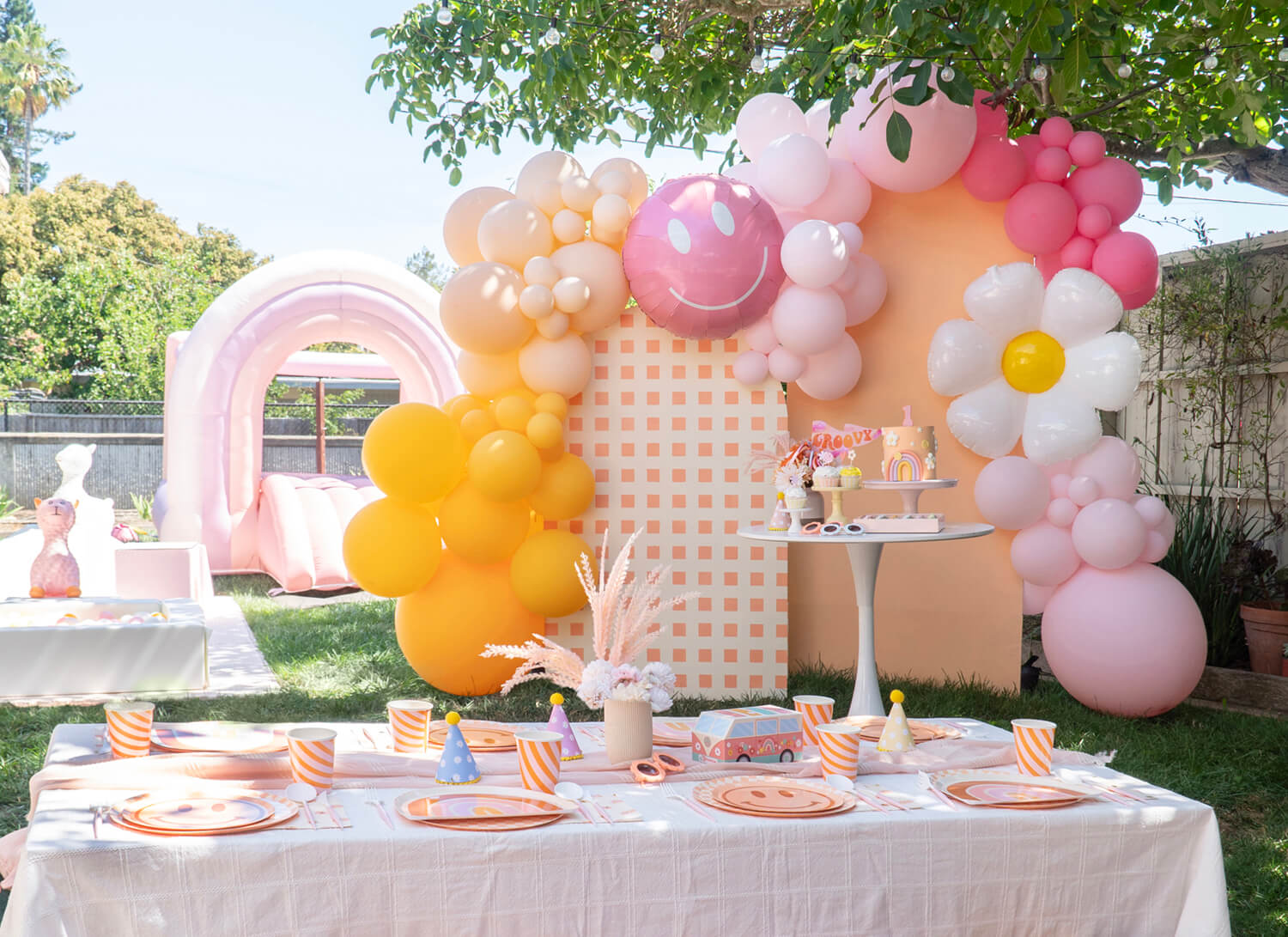 Tablescape with Balloons Centerpiece - Celebrations at Home