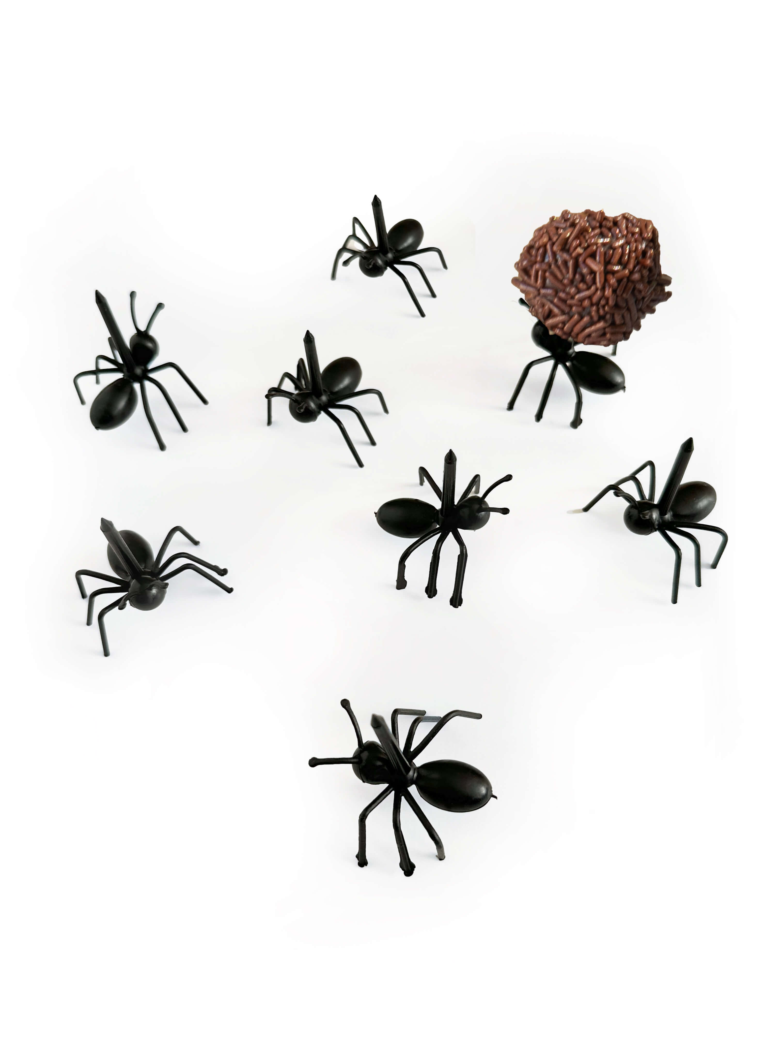 Momo Party' Mini Ants Food Picks, featuring Ants shape in Plastic material, these fun Fruit Toothpicks great for Food Dessert in a Bug themed birthday party