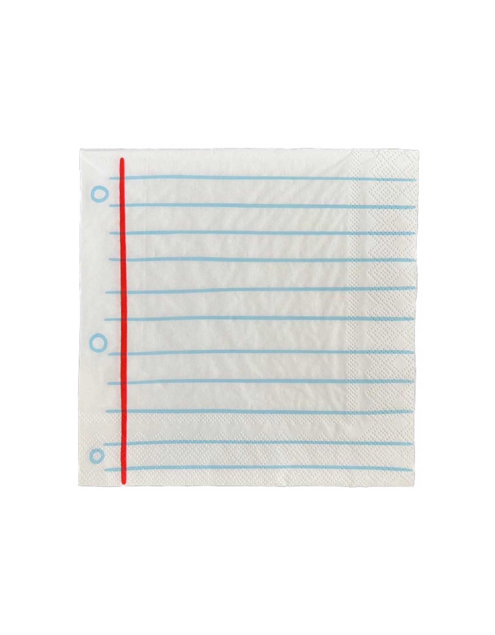 Momo Party's 6.5" Smarty Pants Notebook Large Napkins by Daydream Society. Comes in a set of 16 paper napkins, these notebook shaped napkins are perfect for your back to school party or first day of celebration. No need to stress, just have some fun and show off your school spirit with these playful napkins!