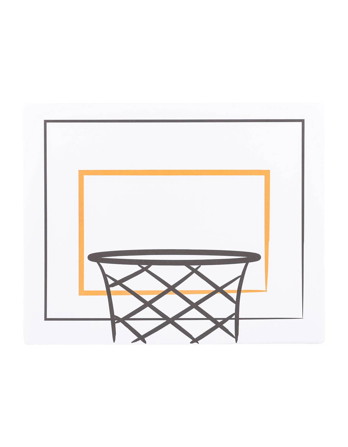 Momo Party's 15" x 12" Basketball hoop with backboard shaped placemat by My Mind's Eye on a white background.