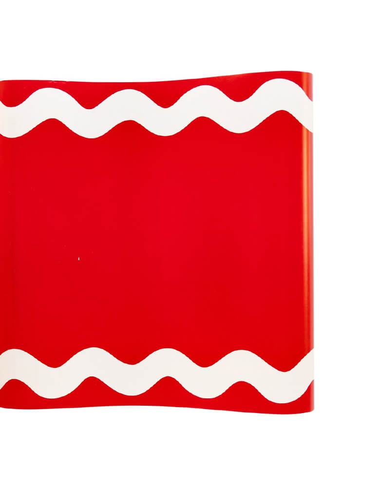 My Mind's Eye Believe Ric Rac Paper Table Runner, sold by Momo Party. Featuring festive ric rac pattern, this 16 x 120 inches table runner made by paper, it will make a merry statement at your table this Christmas season at all of your gatherings.