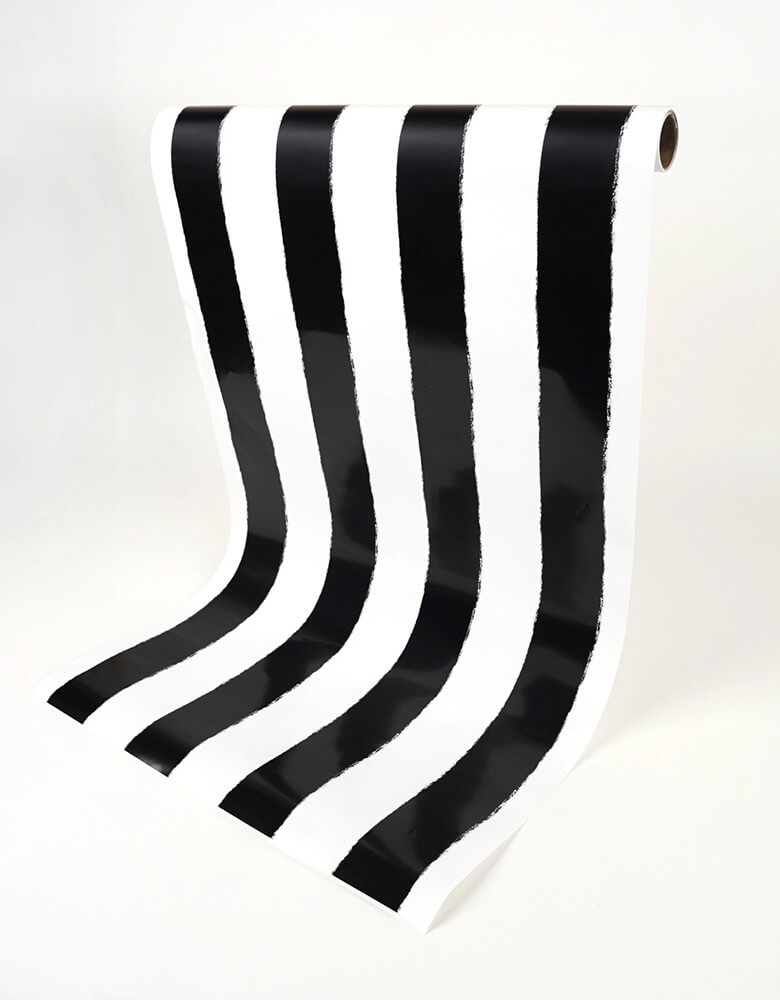 Black & White Stripe Paper Table Runner