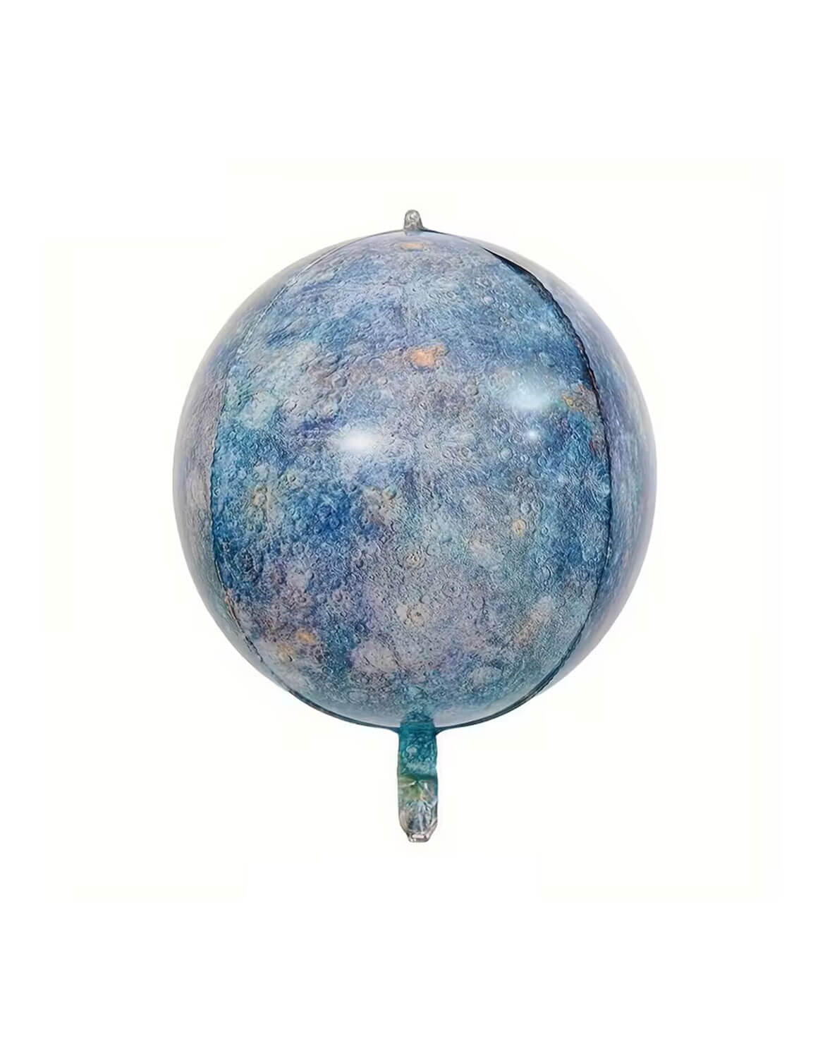 Momo Party's 22" Blue Planet Mercury Orb Foil Balloon in marbled pattern on a white background.