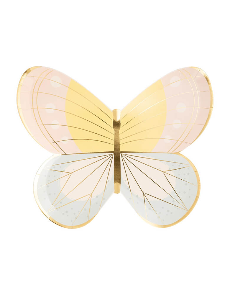 Momo Party's 10" Butterfly Plates by My Mind's Eye. Featuring delicate butterfly designs and subtle gold foil accents, these plates will elevate any occasion. Perfect for both casual and formal gatherings, these napkins are sure to bring a smile to your guests' faces.