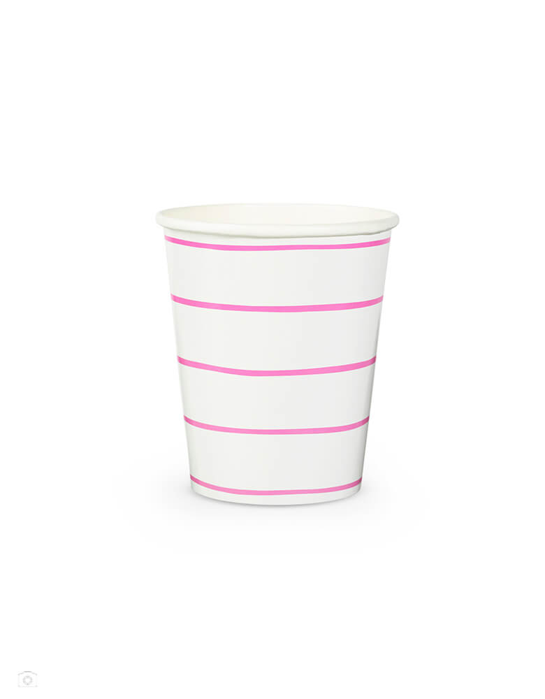 Momo Party's Cerise frenchie striped Cups by Jollity & Co Party Boutique - Daydream society frenchie-stripes-collection