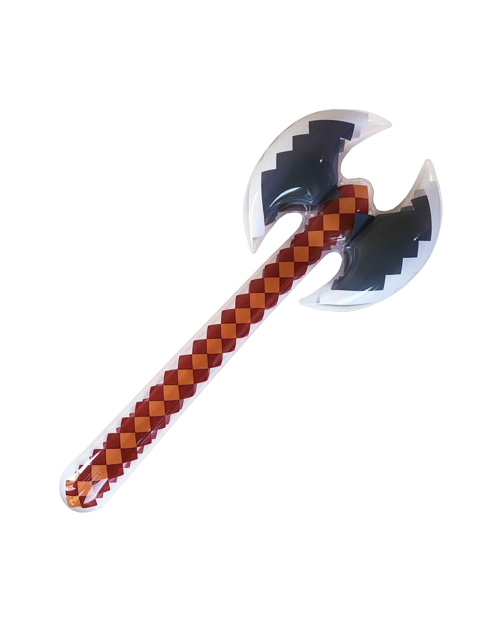 Momo Party's Minecraft themed Party Inflatable. This Craft Pixel Style Axe Inflatable with double bit axe in Brown and Grey color are perfect for Minecraft themed party favor, Photo prop for party activities, Pool party and Minecraft Halloween Costumes.