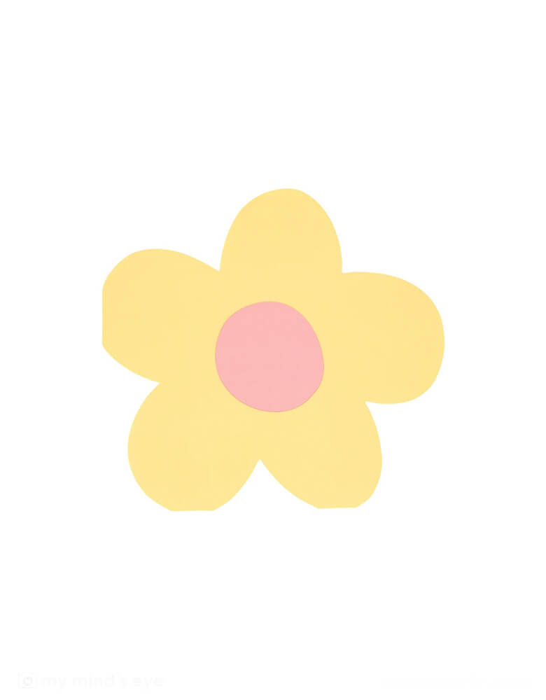 Momo Party's 6.5" x 6" daisy shaped napkins by Meri Meri. Comes in a set of 16 napkins in 8 colors: pink, pale pink, peach, yellow, mint, ivory and blue mixed with co-ordinating colored centers, these 90s-inspired daisy napkins will add instant joy to any party. They're ideal for picnics, garden parties or anywhere you want a perfectly pastel color theme.