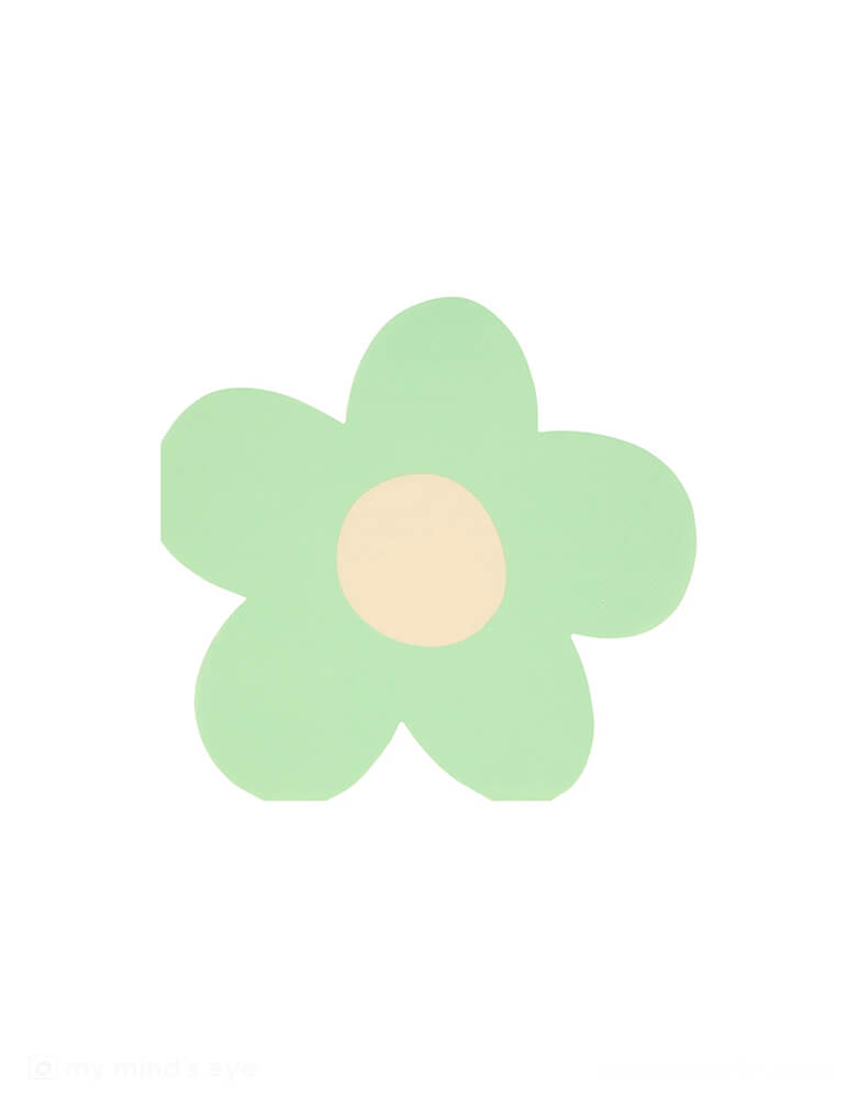 Momo Party's 6.5" x 6" daisy shaped napkins by Meri Meri. Comes in a set of 16 napkins in 8 colors: pink, pale pink, peach, yellow, mint, ivory and blue mixed with co-ordinating colored centers, these 90s-inspired daisy napkins will add instant joy to any party. They're ideal for picnics, garden parties or anywhere you want a perfectly pastel color theme.