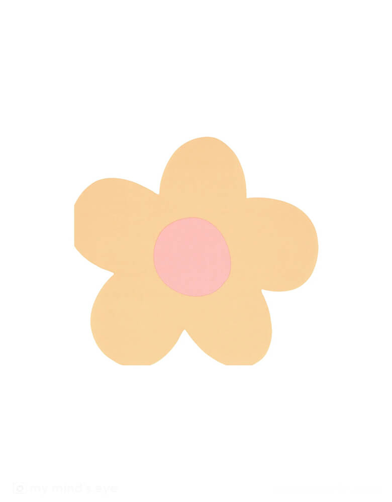 Momo Party's 6.5" x 6" daisy shaped napkins by Meri Meri. Comes in a set of 16 napkins in 8 colors: pink, pale pink, peach, yellow, mint, ivory and blue mixed with co-ordinating colored centers, these 90s-inspired daisy napkins will add instant joy to any party. They're ideal for picnics, garden parties or anywhere you want a perfectly pastel color theme.