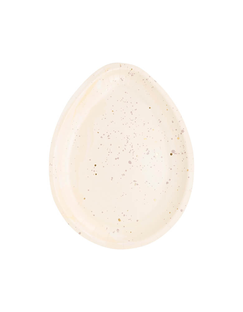 Momo Party's 7" x 9" Easter Egg Plate Set by My Mind's Eye. This playful set features speckled eggs in four colors, adding charm and whimsy to your table. Get your Easter celebration hopping with these quirky plates!