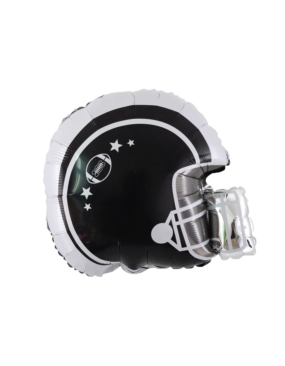 Momo Party's 22" black Football Helmet shaped Foil Mylar Balloon against a white background.
