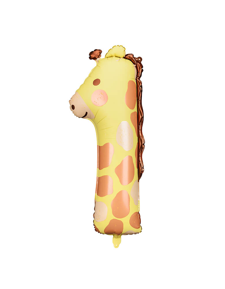 Giraffe Number 1 Foil Mylar Balloon