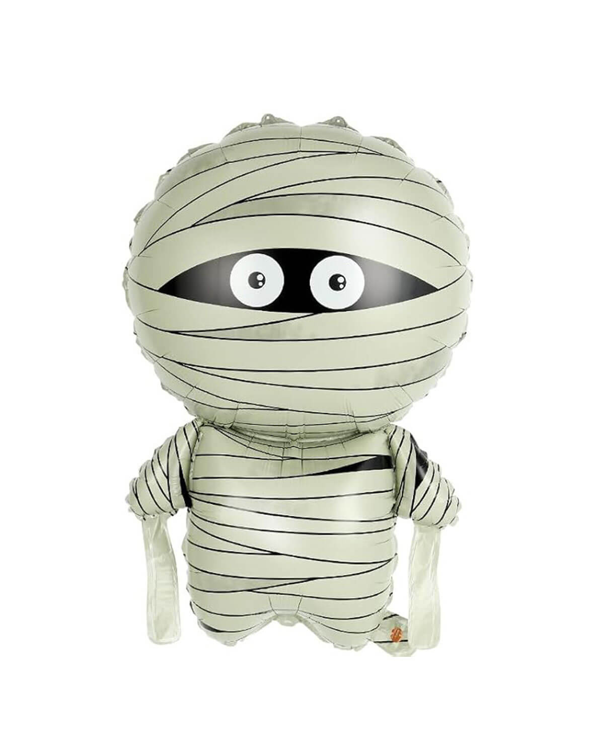 Momo Party's 30" Halloween Mummy Shaped Foil Balloon against white background.