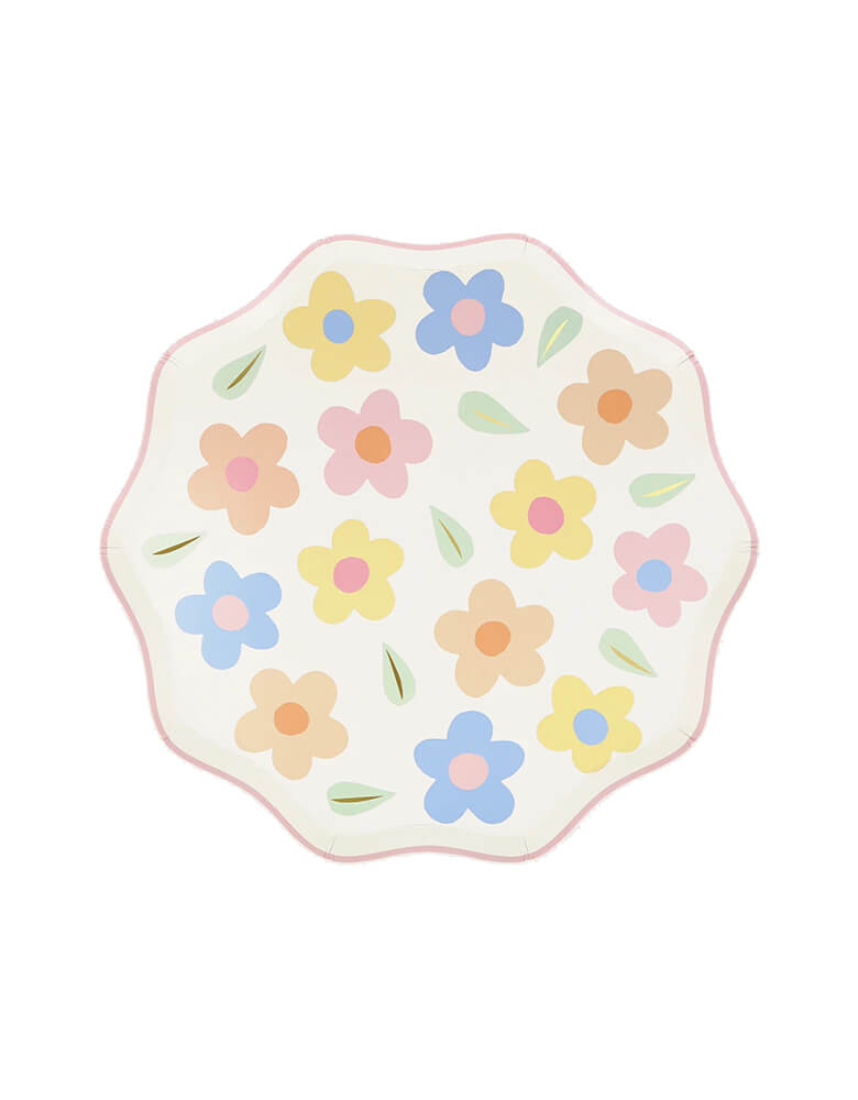 Momo Party's 8.5 x 8.5 x 0.25 inches happy flower side plates by Meri Meri. Comes in a set of 8 plates, the 90s flower designs are back on-trend. The mixed pastel colors and wavy borders make these plates something very special indeed. Perfect for birthdays, garden parties, picnics or wherever you want a fabulous floral effect.