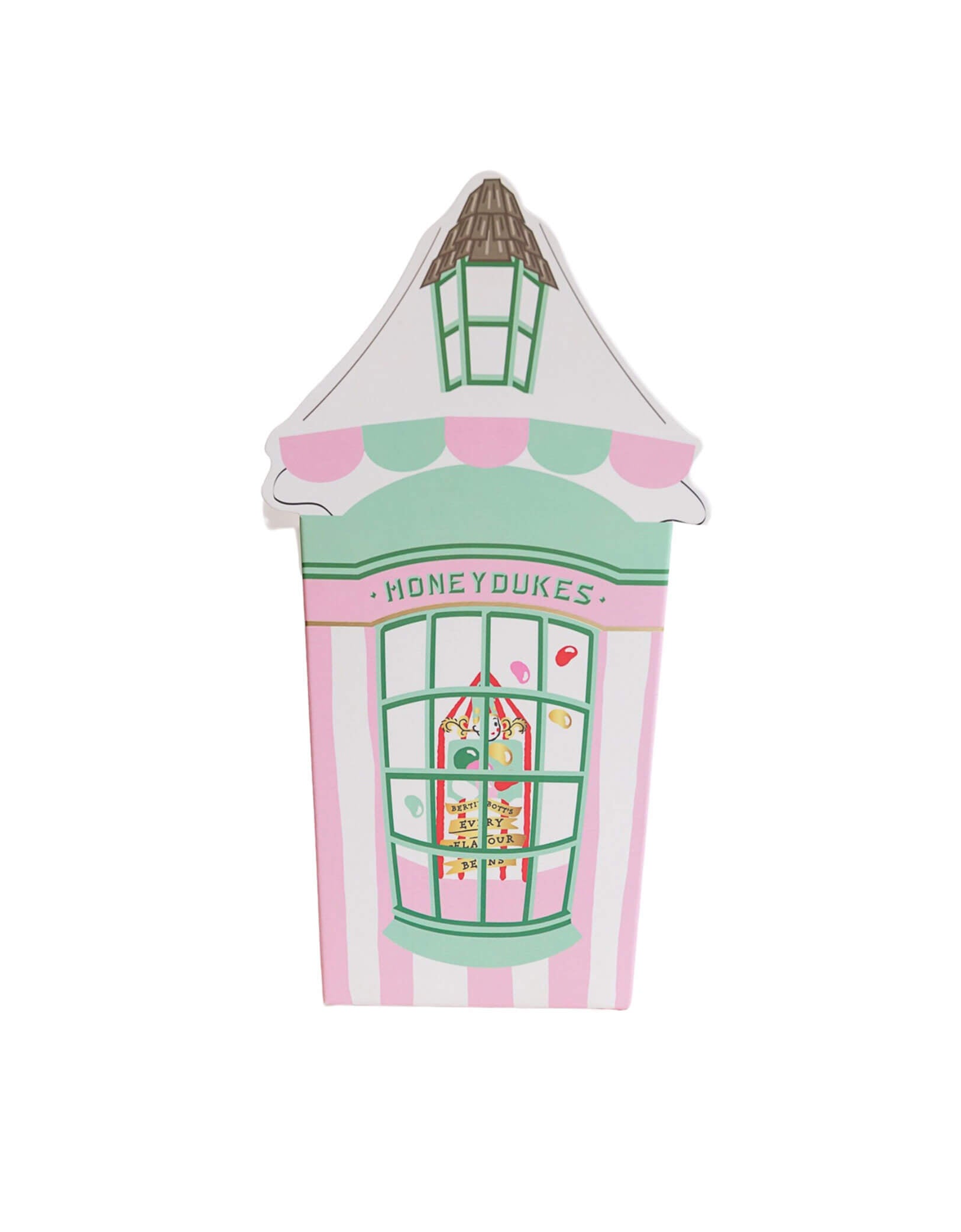 Momo Party's 6.8" x 3.7" Harry Potter Honeydukes Treat Box. Comes in a set of 8, these stunning pink treat boxes, shaped like the iconic facade of the legendary sweet shop, are the perfect choice for party favors. Your guests will be delighted to fill them with a variety of delicious treats, such as popcorn or candies from a sweets bar!