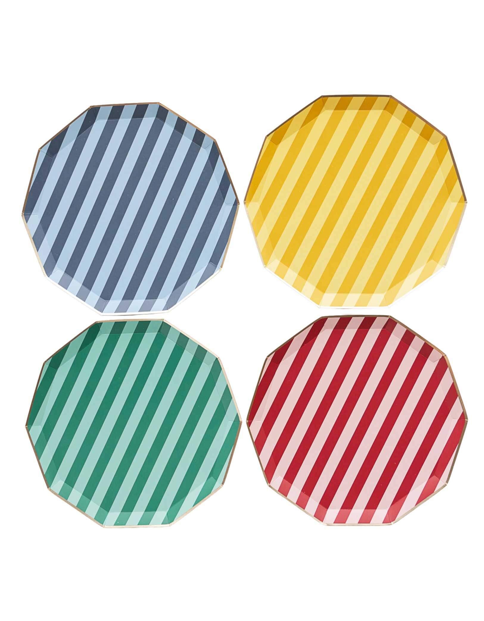 Momo Party's 10.5" Harry Potter House Pride Large Plates in four unique Harry Potter house-inspired colors of blue, yellow, green and red which represent the house of Ravenclaw, Hufflepuff, Slytherin, and Gryffindor.