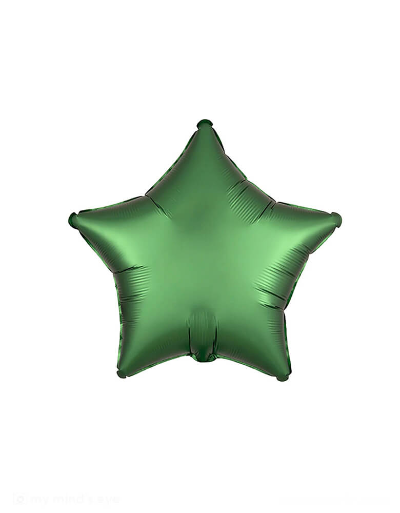 Momo Party's 19" Junior Emerald Star Shaped Satin Luxe Foil Balloon by Anagram Balloons. Add this luxurious satin emerald star foil balloon to your celebration. It works great for the Holiday season! This balloon includes a self-sealing valve, preventing the gas from escaping after it's inflated. The balloon can be inflated with helium to float or with a balloon air inflator.