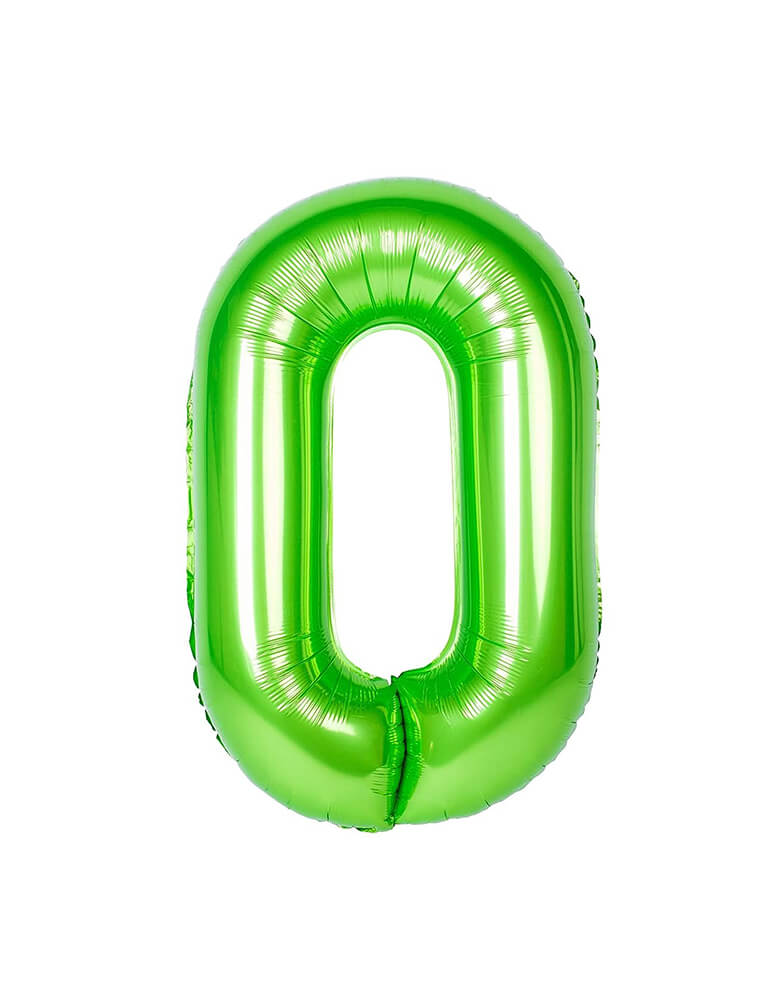 Momo Party 38 inches Large Number Green Foil Mylar Balloon in Number 0