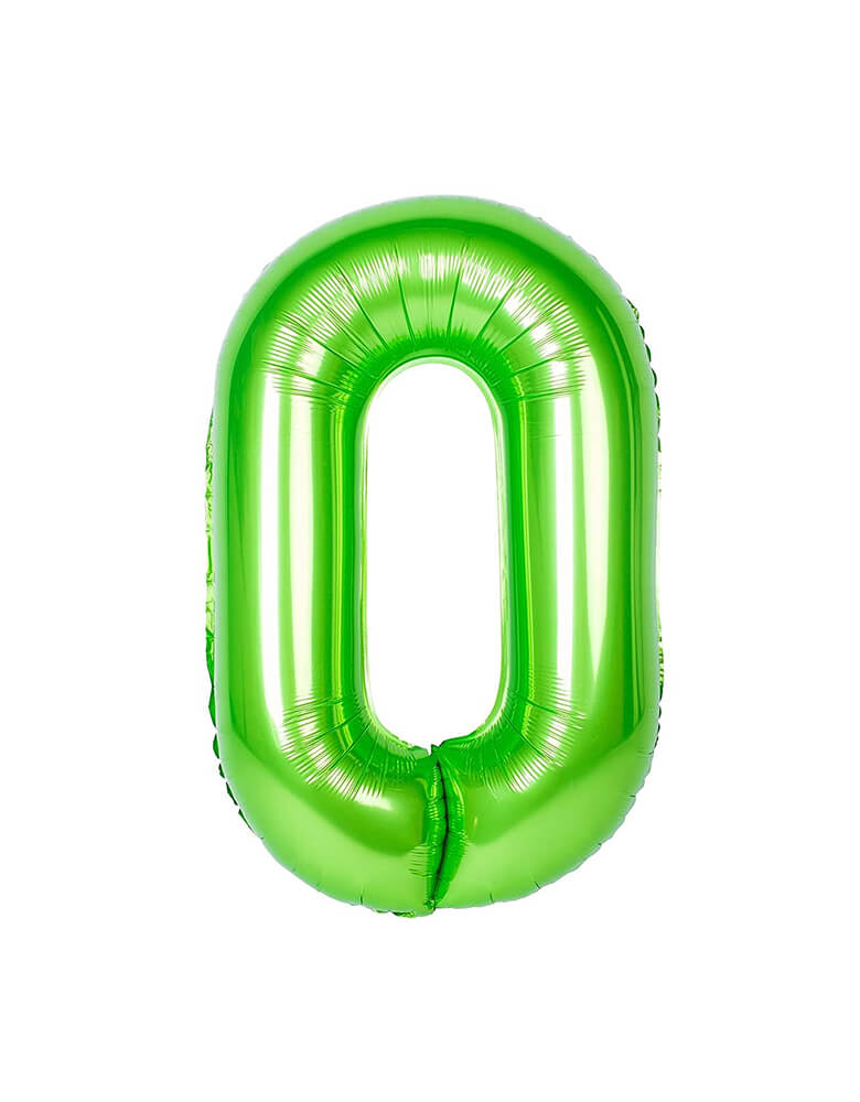 Momo Party  38 inches Large Number Green Foil Mylar Balloon in Number 0