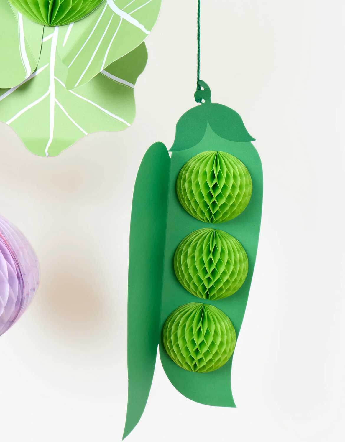 Giant Vegetable Honeycomb Decorations (Set of 10)