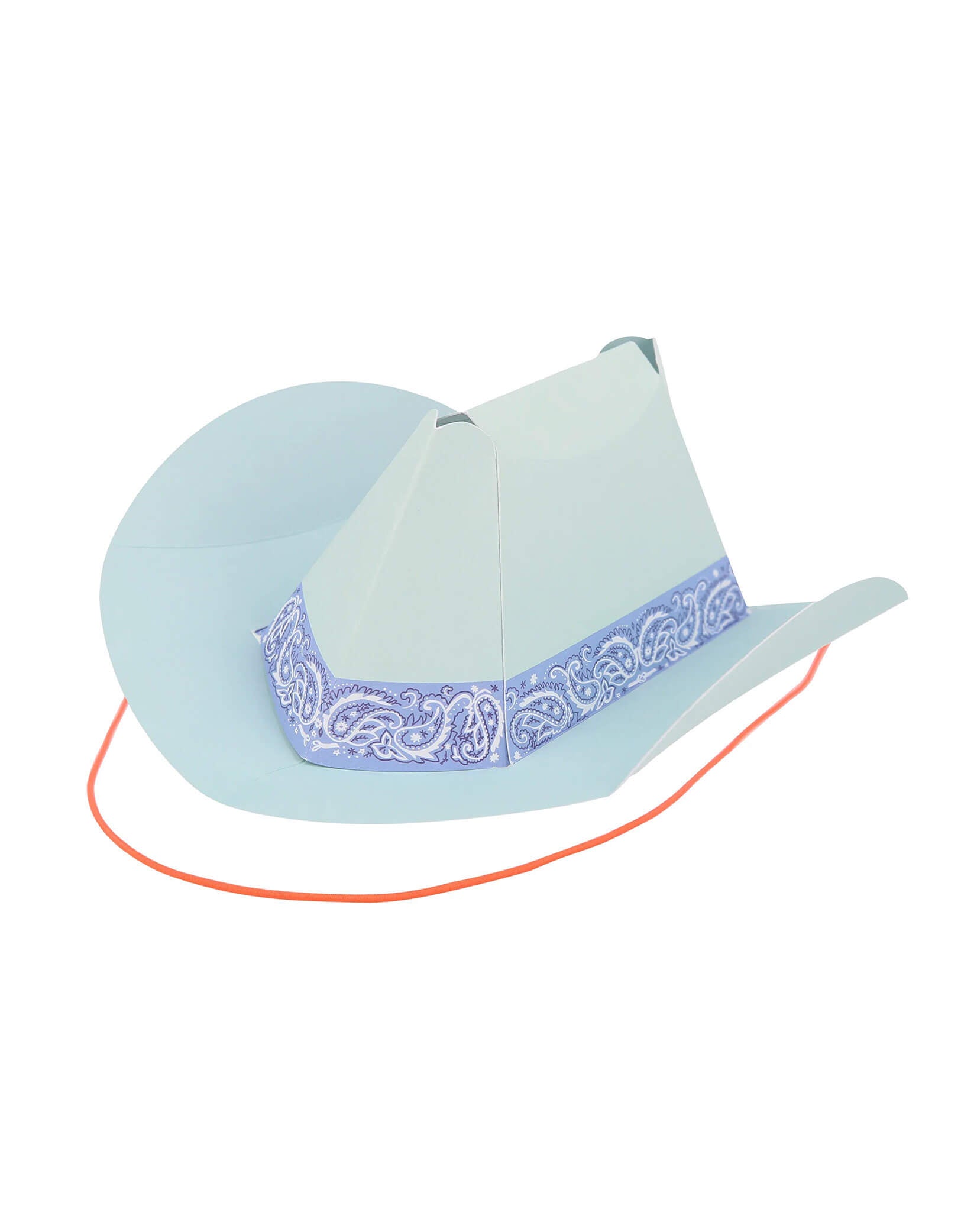 Momo Party's 6.3" Colorful Mini Western Party Hat in mint by Meri Meri. Comes in a set of 8 in 8 different colors, these adorable paper hats in the classic cowboy hat shape bring a touch of the frontier to your Western themed party, be it birthdays, country music gatherings, or barbecues. They're suitable for cowgirls and cowboys of all ages. Add them to the table for instant decoration and watch your guests have a rootin' tootin' good time wearing them.