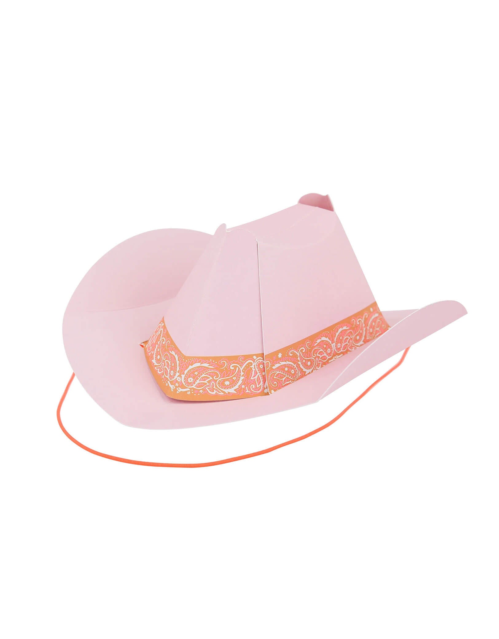 Momo Party's 6.3" Colorful Mini Western Party Hat in pink by Meri Meri. Comes in a set of 8 in 8 different colors, these adorable paper hats in the classic cowboy hat shape bring a touch of the frontier to your Western themed party, be it birthdays, country music gatherings, or barbecues. They're suitable for cowgirls and cowboys of all ages. Add them to the table for instant decoration and watch your guests have a rootin' tootin' good time wearing them.