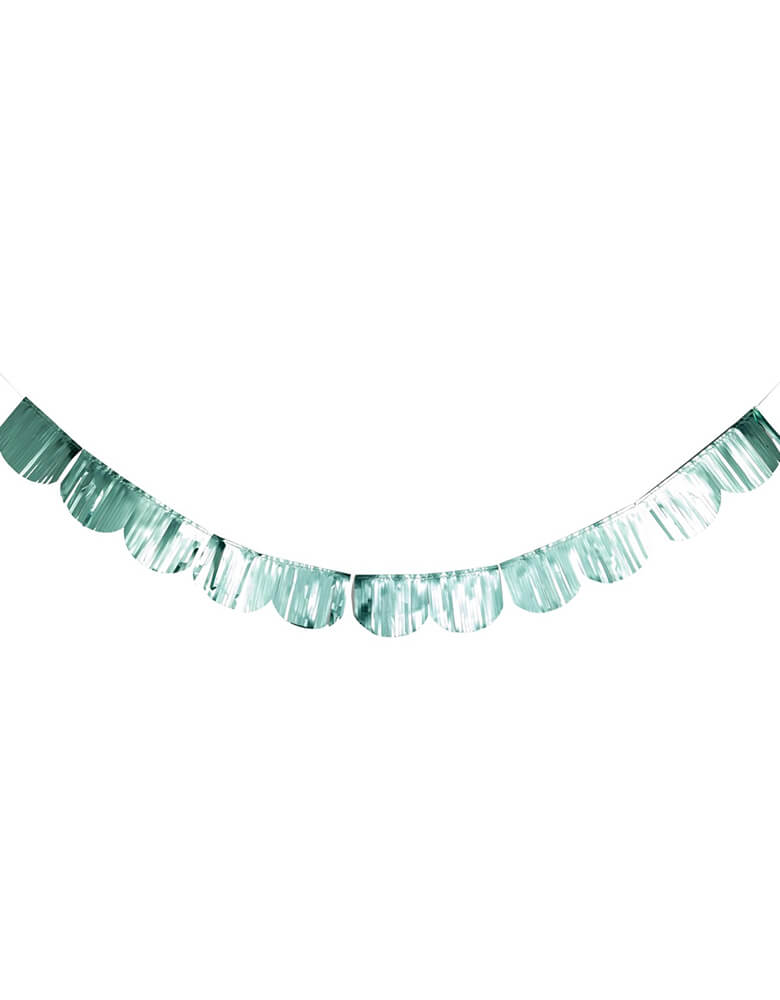 Momo Party's 6.5' mermaid happy birthday banner set by My Mind's Eye. This under the sea banner set features a festive "Happy Birthday" message and includes a fun mylar fringe banner. It's perfect for a kid's under the sea or mermaid themed birthday party.