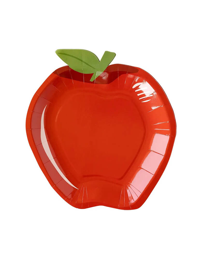 Momo Party's 9" apple shaped plates by My Mind's Eye. Comes in a set of 8, these whimsical shaped apple plates are perfect for your kid's back to school celebration. Designed to look like the perfect teacher's apple, this plates are the perfect addition to any back to school celebrations, or a fun way to share a plate full of goodies with you favorite new teacher and classmates!