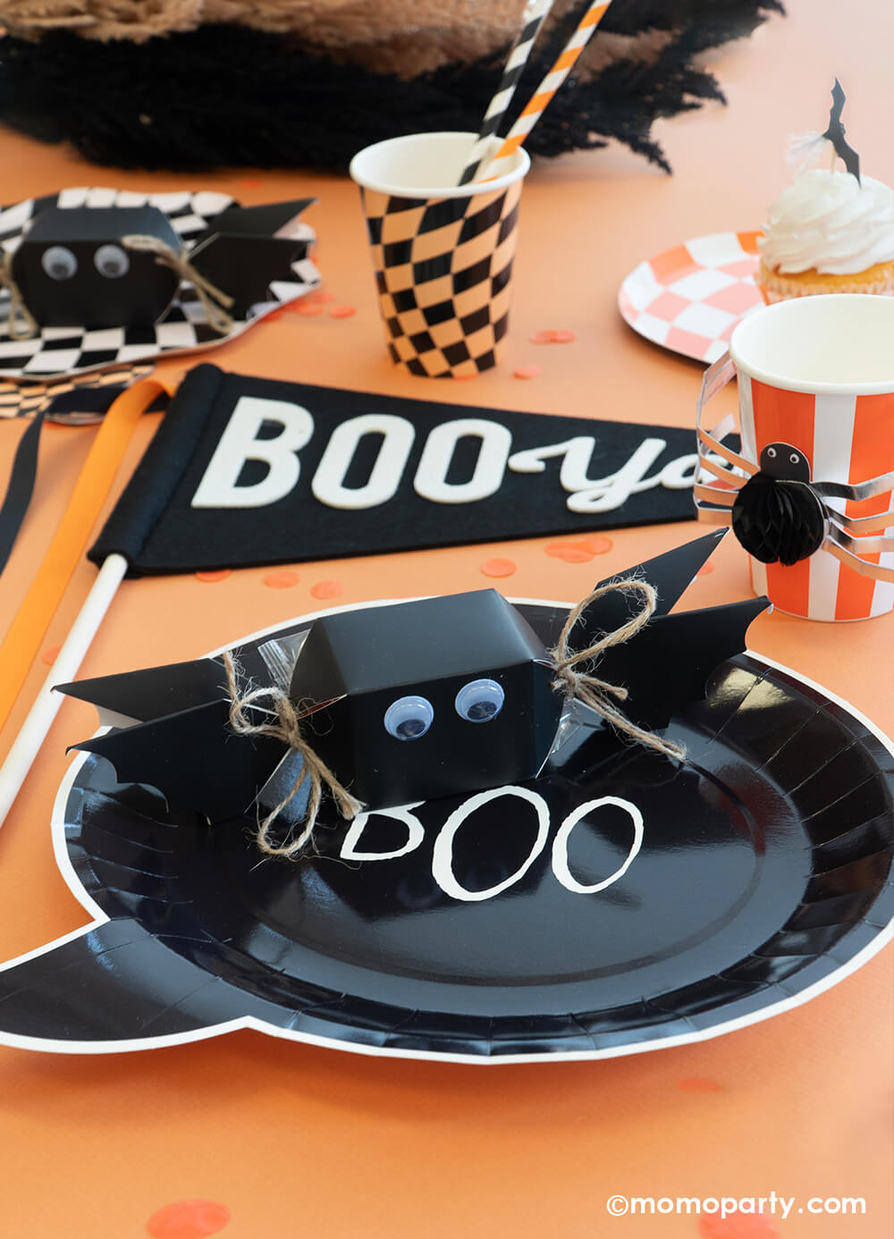 Halloween Bat Crackers with Orange Jelly Beans (Set of 6)