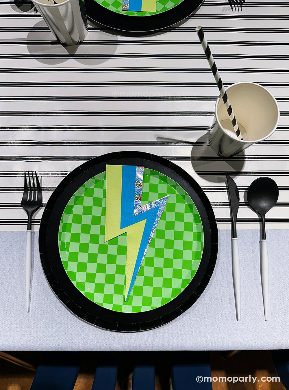 Check It! Lime Green Checkered Dessert Plates (Set of 8)