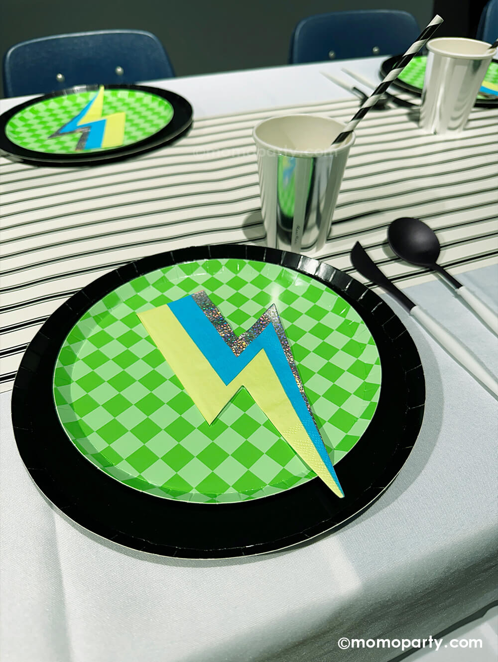 Check It! Lime Green Checkered Dessert Plates (Set of 8)