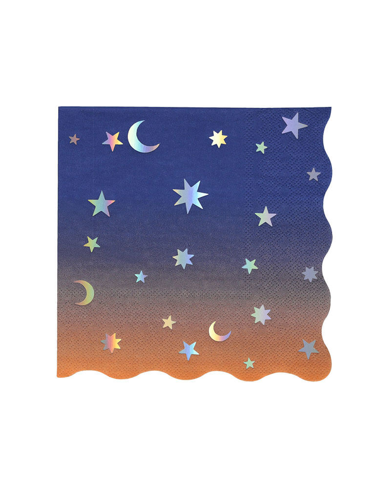Momo Party's Making Magic Stars napkins by Meri Meri. Comes in a set of 16 napkins, these on-trend ombre napkins magically capture the night sky, making them ideal your extraordinary celebration. They're perfect for witch or wizard parties, Halloween or an enchanted evening.