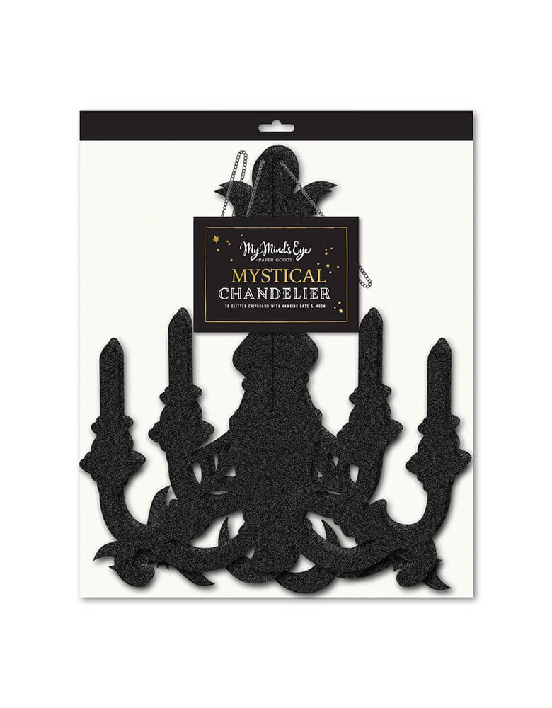 Mystical Black Glittered Hanging Chandelier