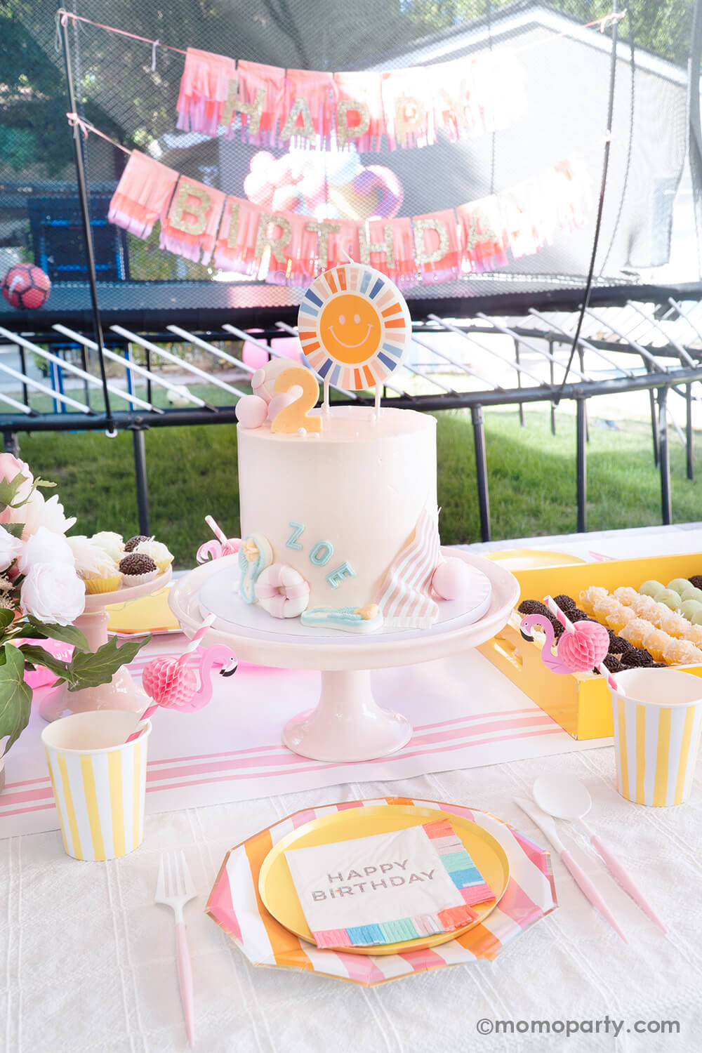 Pink Happy Birthday Fringe Garland
