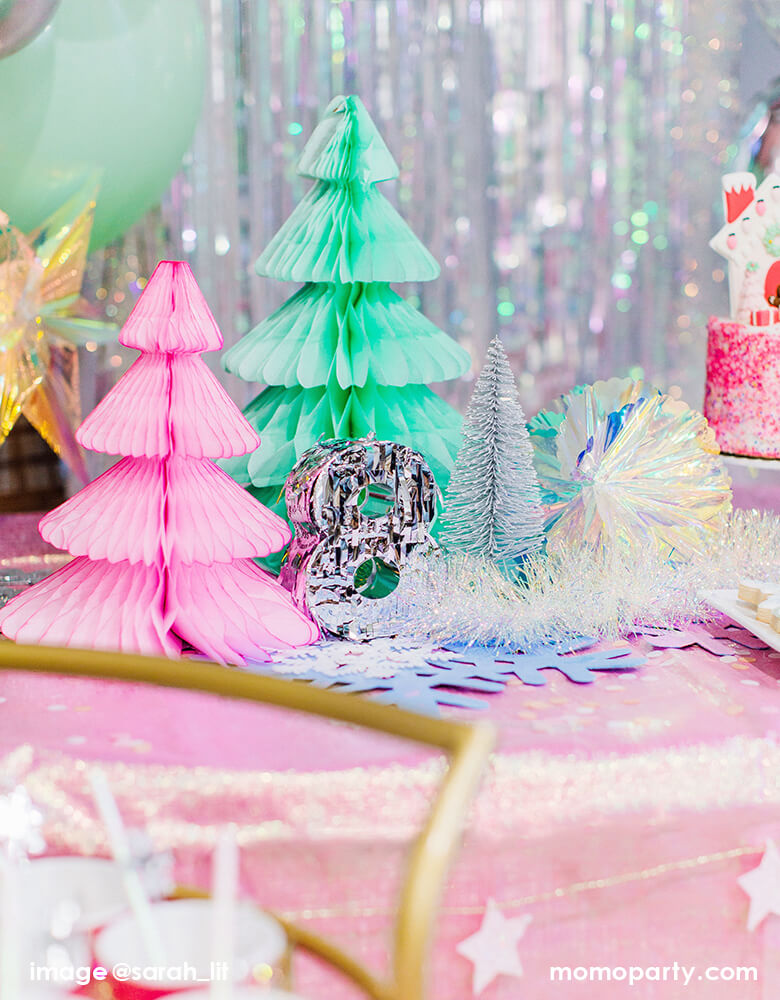 Light Pink Honeycomb Paper Christmas Tree - Medium