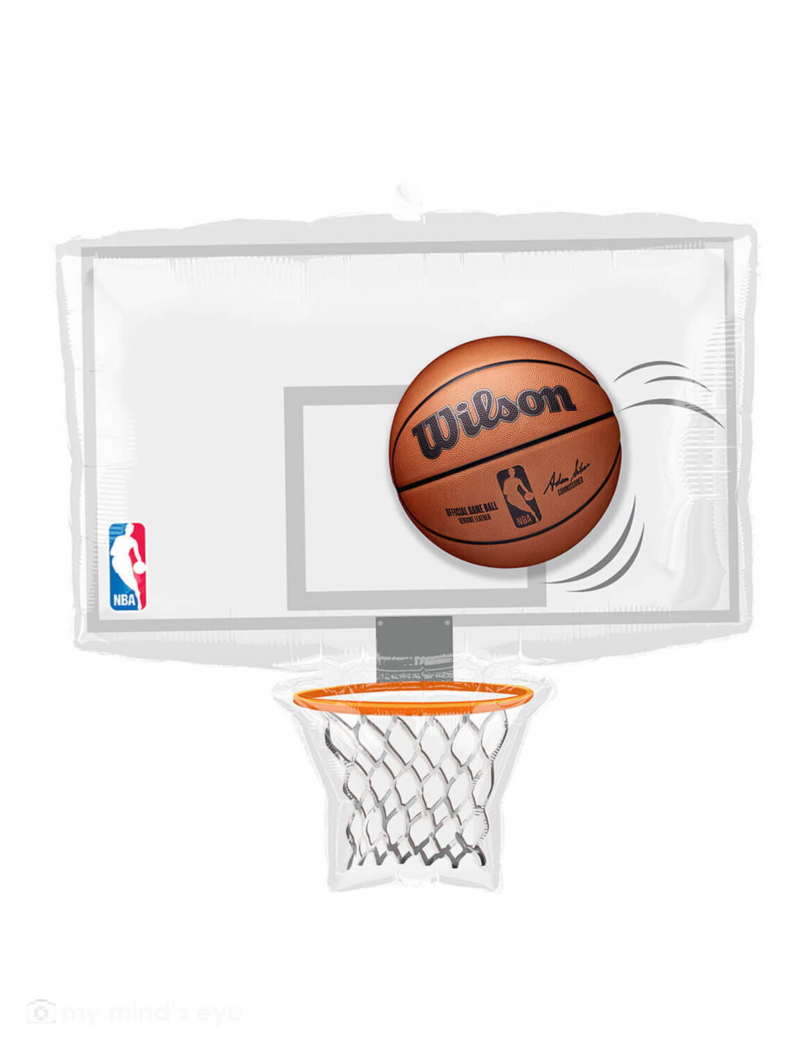 Momo Party 26" NBA Basketball Backboard Foil Balloon by Anagram Balloons.