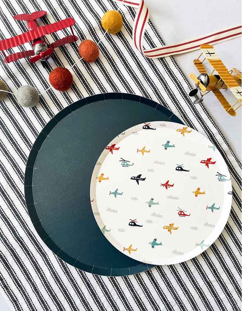 Navy Large Plates (Set of 8)