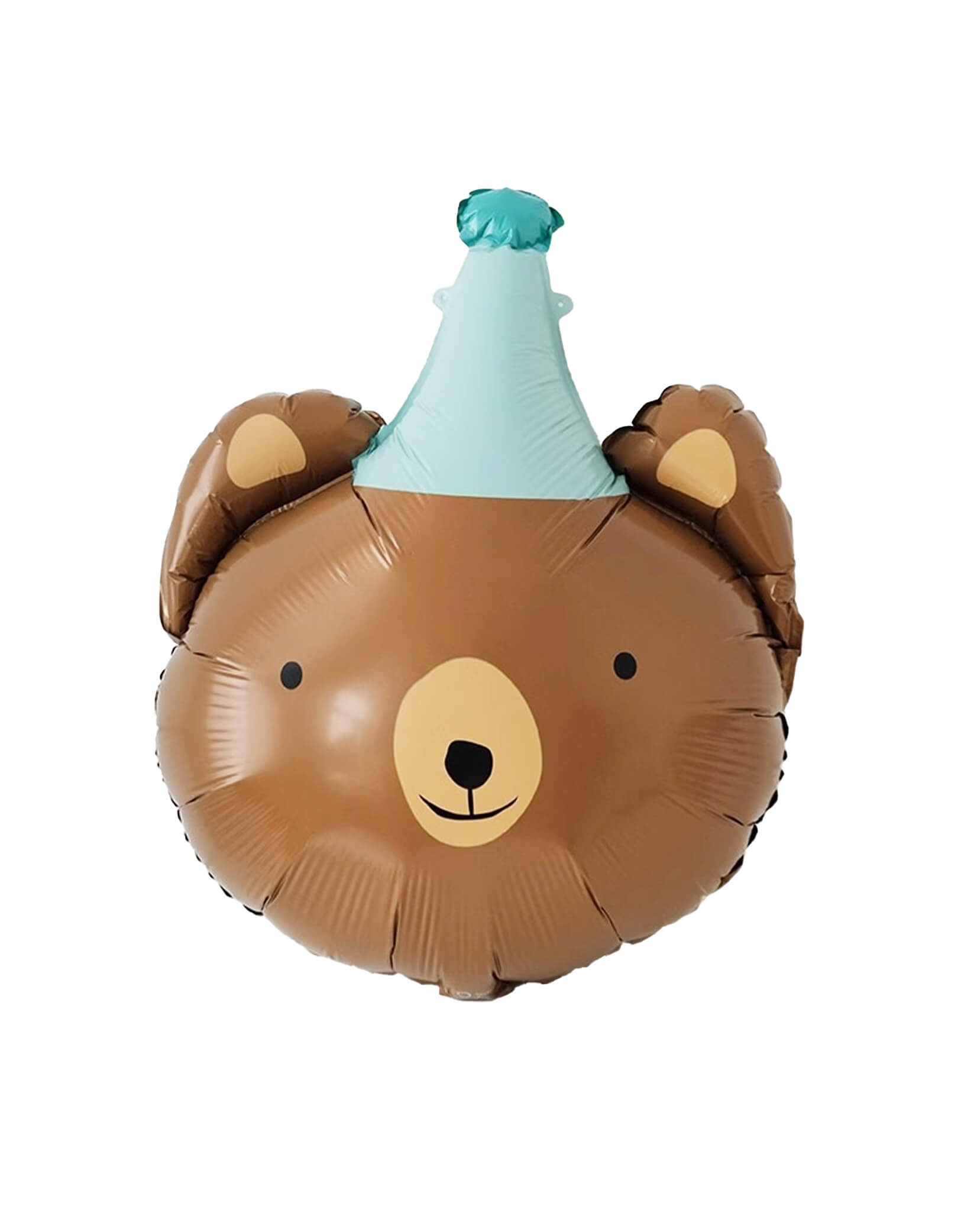 Momo Party's 27" Party Hat Bear Foil Balloon. Accent your carnival or animal themed party with this adorable party hat bear shaped foil mylar balloon. This balloon includes a self-sealing valve, preventing the gas from escaping after it's inflated. The balloon can be inflated with helium to float or with a balloon air inflator.
