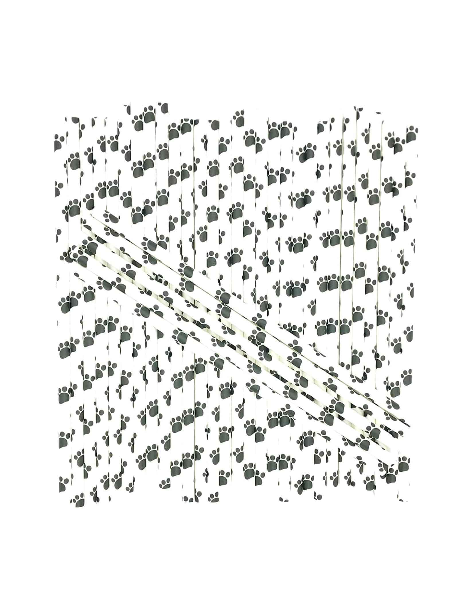 Momo Party's Paw Print Party Straws. Comes in a set of 25 paper straws, these eco-friendly straws feature adorable paw prints, perfect for any pet-themed celebration.