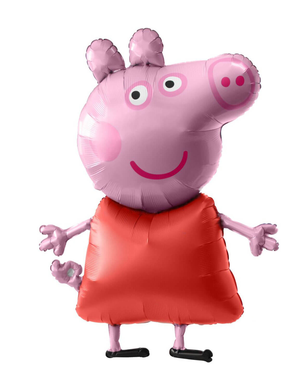 Momo Party's 36" x 48" Jumbo Peppa Pig AirWalker Foil Mylar Balloon by Anagram Balloons against a white background.