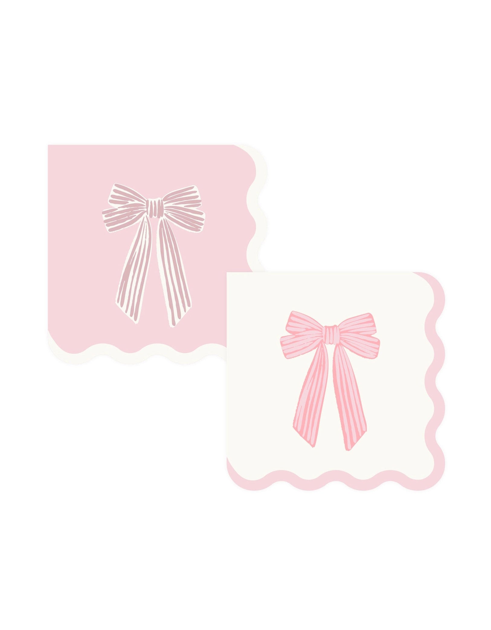 Momo Party's 5" pink bow small napkins by My Mind's Eye. Celebrate in style with these Pink Bows Small Napkins. Perfect for adding a festive and charming touch to any party, these napkins feature bold bows that brighten up your cocktail hour or special event.