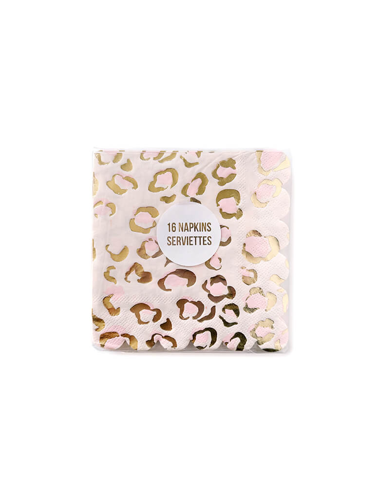 Pink Cheetah Print Small Napkins (Set of 16)