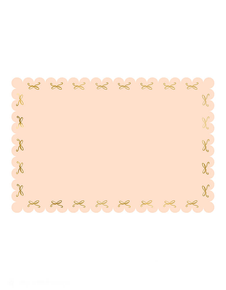 Momo Party's 70.86" x 47.24" Pink Coquette Bows Paper Tablecloth by Party Deco. This gorgeous and girly tablecloth features delicate pink bows for a playful and elegant touch. Let your inner coquette out and make your event one to remember. Perfect for girl's coquette bow, princess or unicorn themed birthday parties.