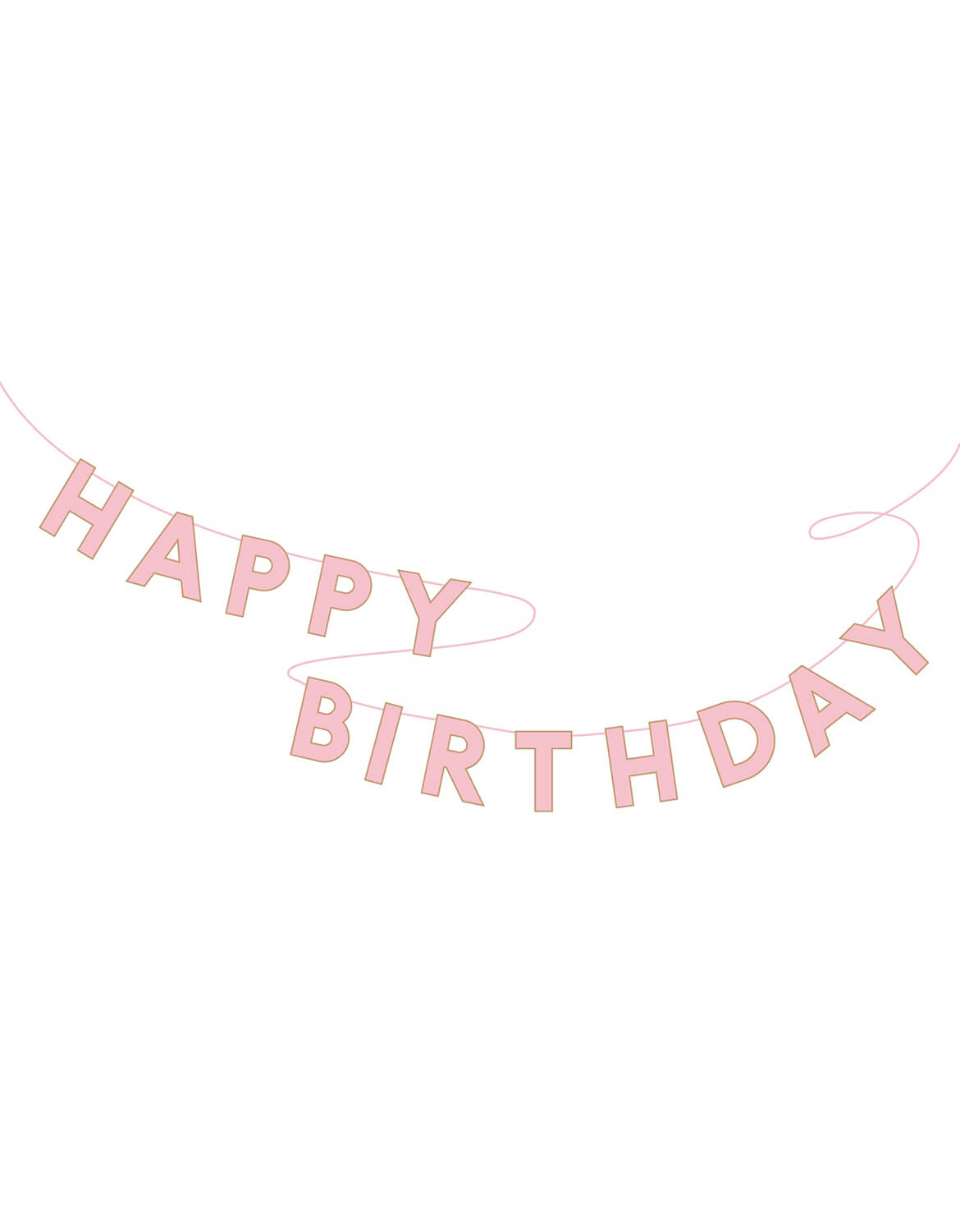 Momo Party's 7' Pink 'Happy Birthday' banner on a white background.