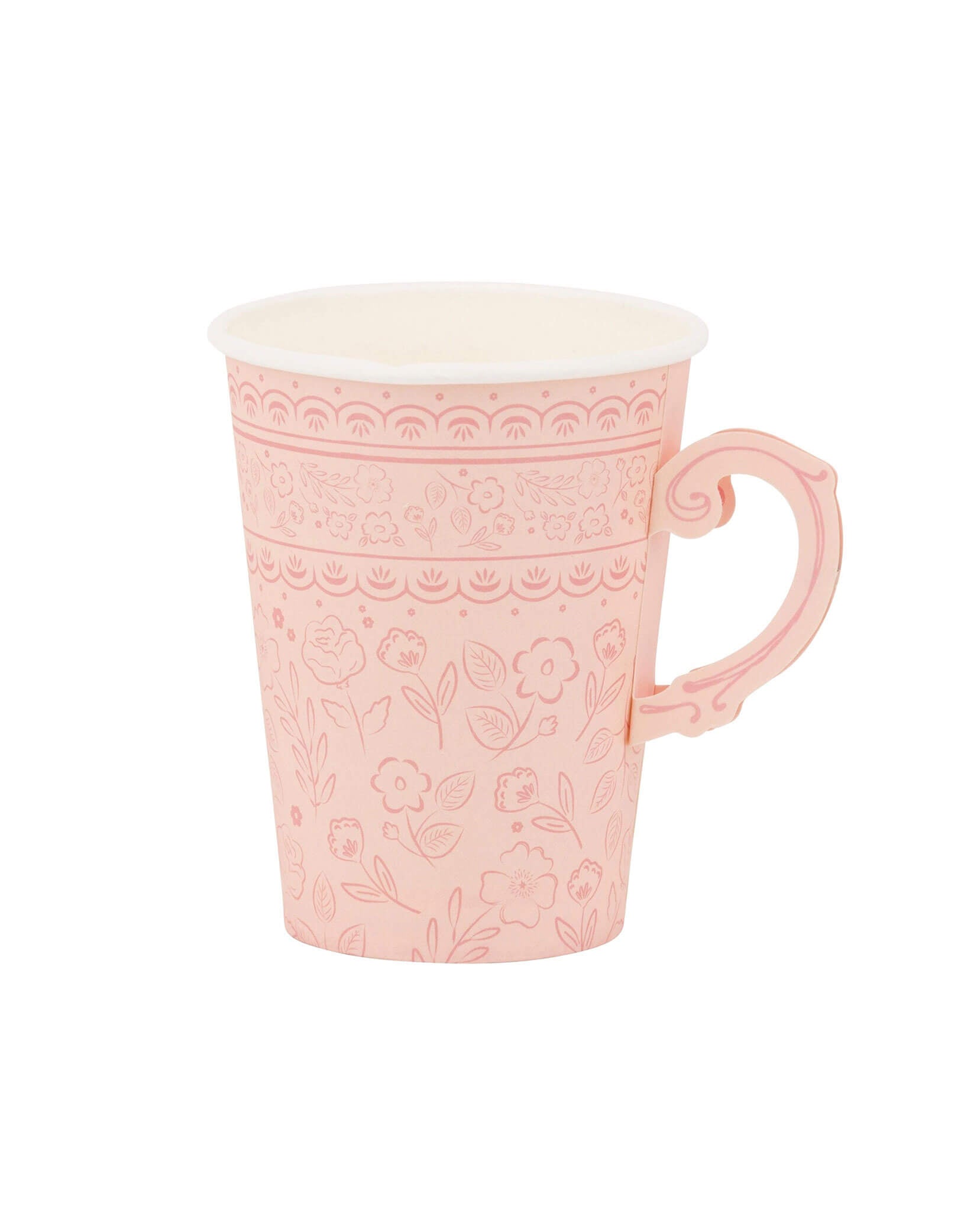 Momo Party's 12oz Pembroke Pink Floral Party Cup by My Mind's Eye. These 12 oz cups feature a charming pembroke design, perfect for Valentine's Day or any romantic occasion. Raise a cup to love, good company, and good times! They're perfect for your spring gatherings, be it an Easter celebration, a Mother's Day party, a tea party birthday bash or a garden party.