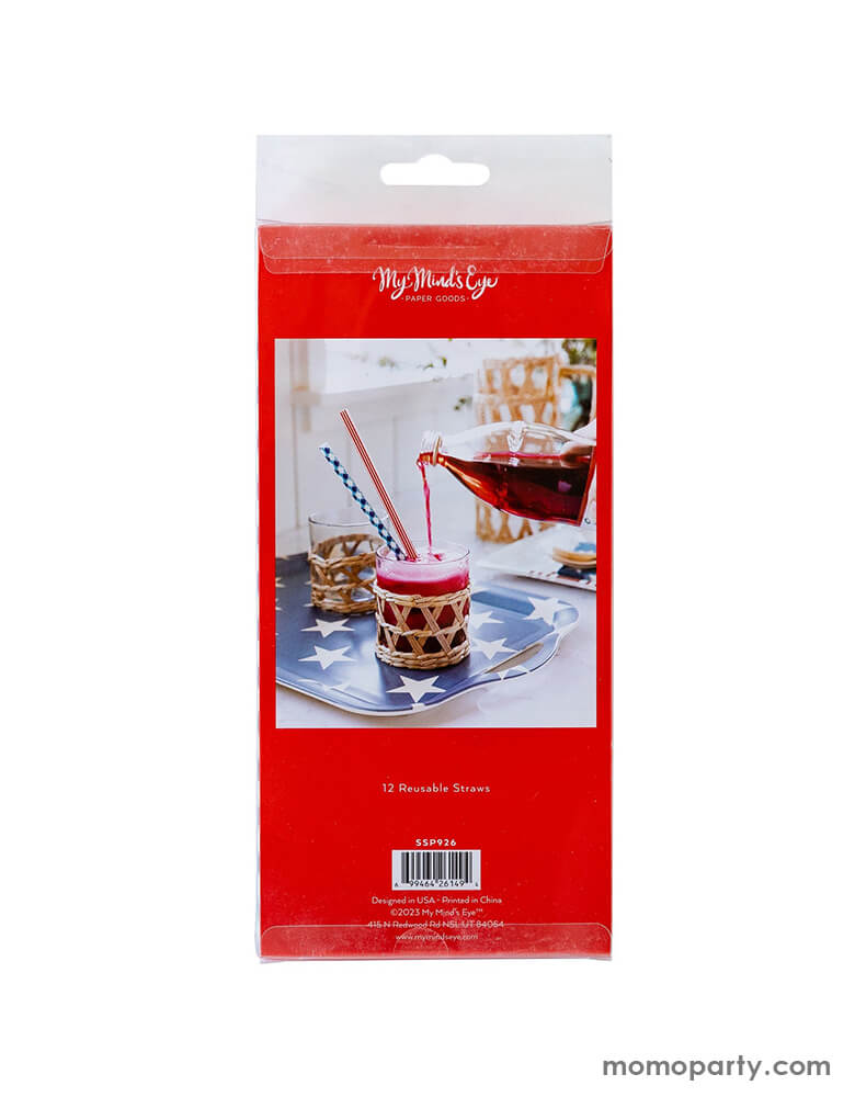 Plaid and Stripes Reusable Straws (Set of 12)
