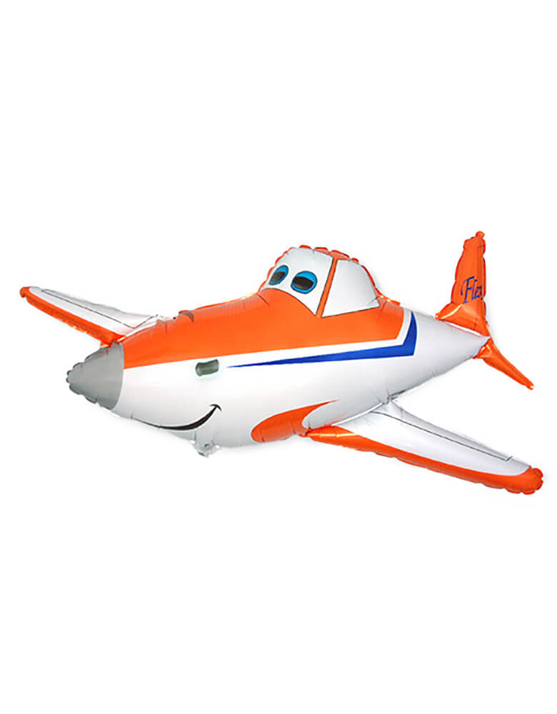 Race Plane Shaped Foil Balloon. Accent your racing themed party, Disney Planes party with this 44" large unique shape Race Plane foil mylar balloon
