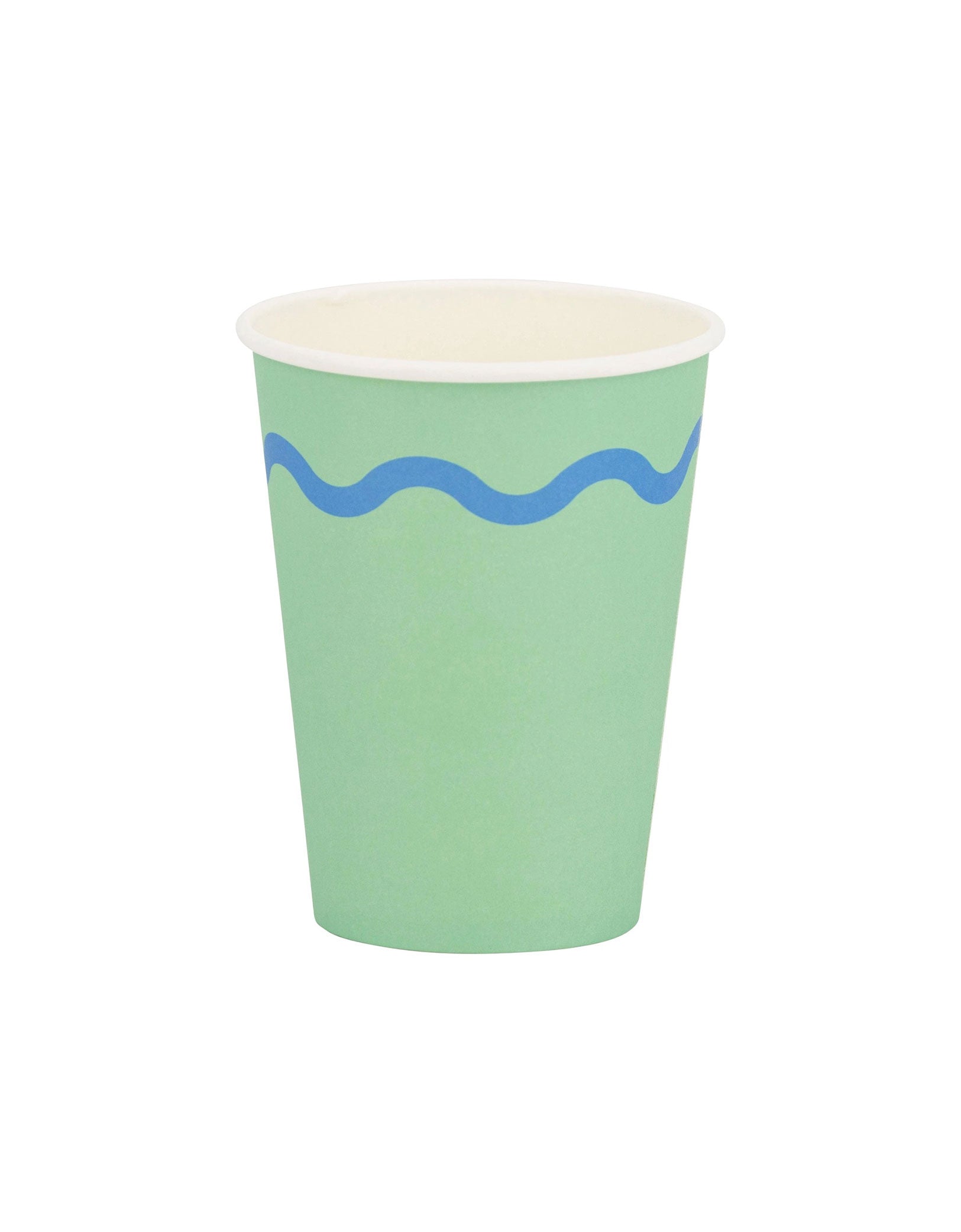 Momo Party's 12 oz Ric Rac Party Cups by My Mind's Eye. Comes in a set of 8 paper cups in 4 colors, mint, green and yellow, these brightly colored party cups feature a fun ric rac edge design that will add a pop of color to your celebration.