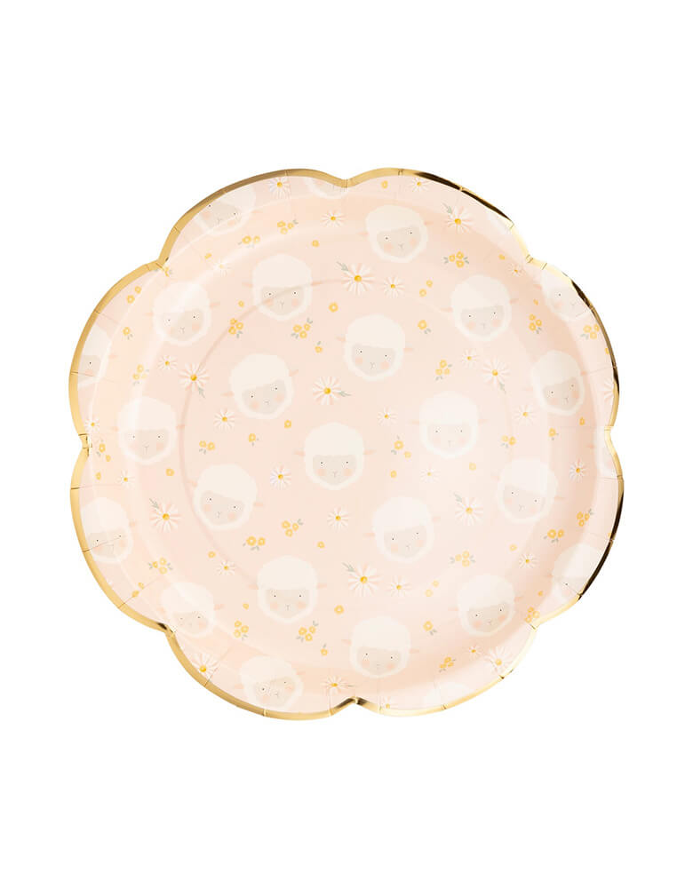 Momo Party's 10" x 10" Scattered Lamb Plates. This adorable plate features a scattering of lovable lamb illustrations, making it perfect for any meal or snack. It's the perfect way to add a touch of playful charm to your table. 
